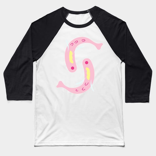 Two pink fish Baseball T-Shirt by busines_night